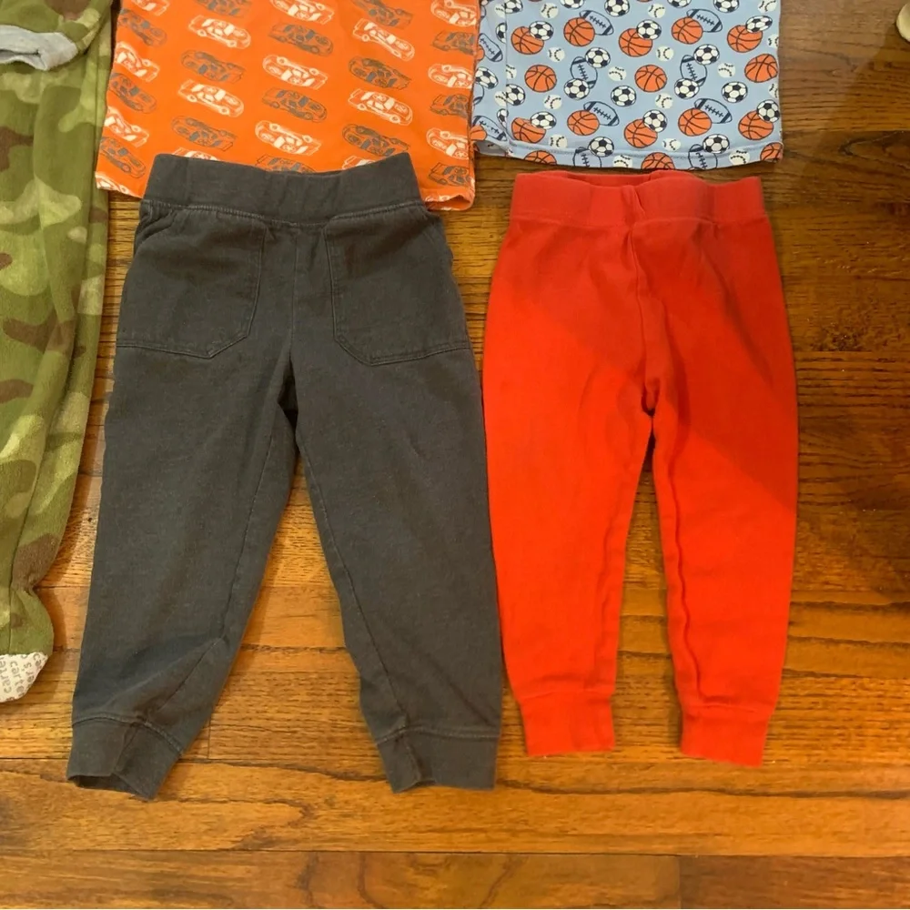 Baby Toddler Boy LS Footed Fleece Pajama Onesies Shirt Pant Sets 2T / 24 Months